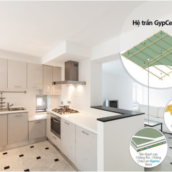 TRẦN THẠCH CAO CHÌM CHỐNG CHÁY